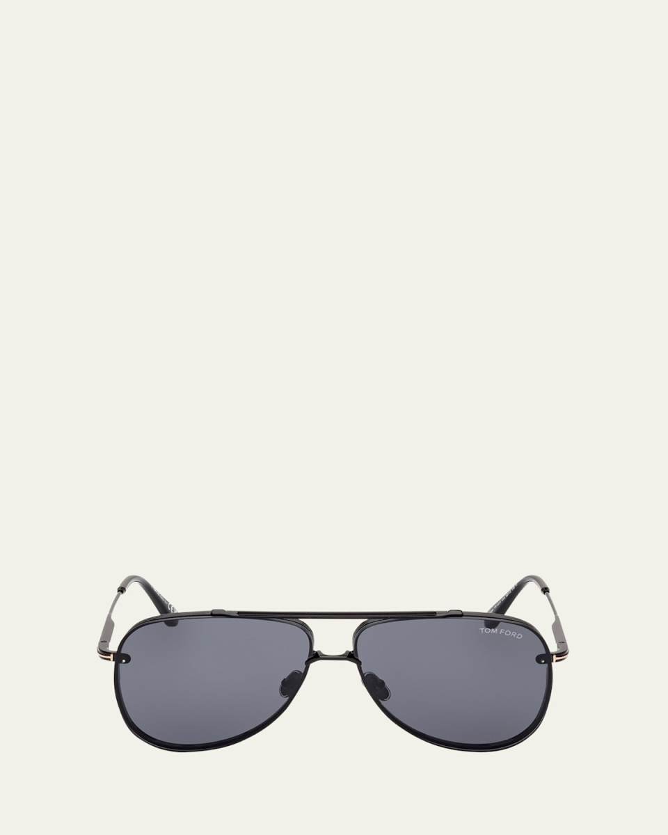 Leon Metal & Acetate Aviator Sunglasses